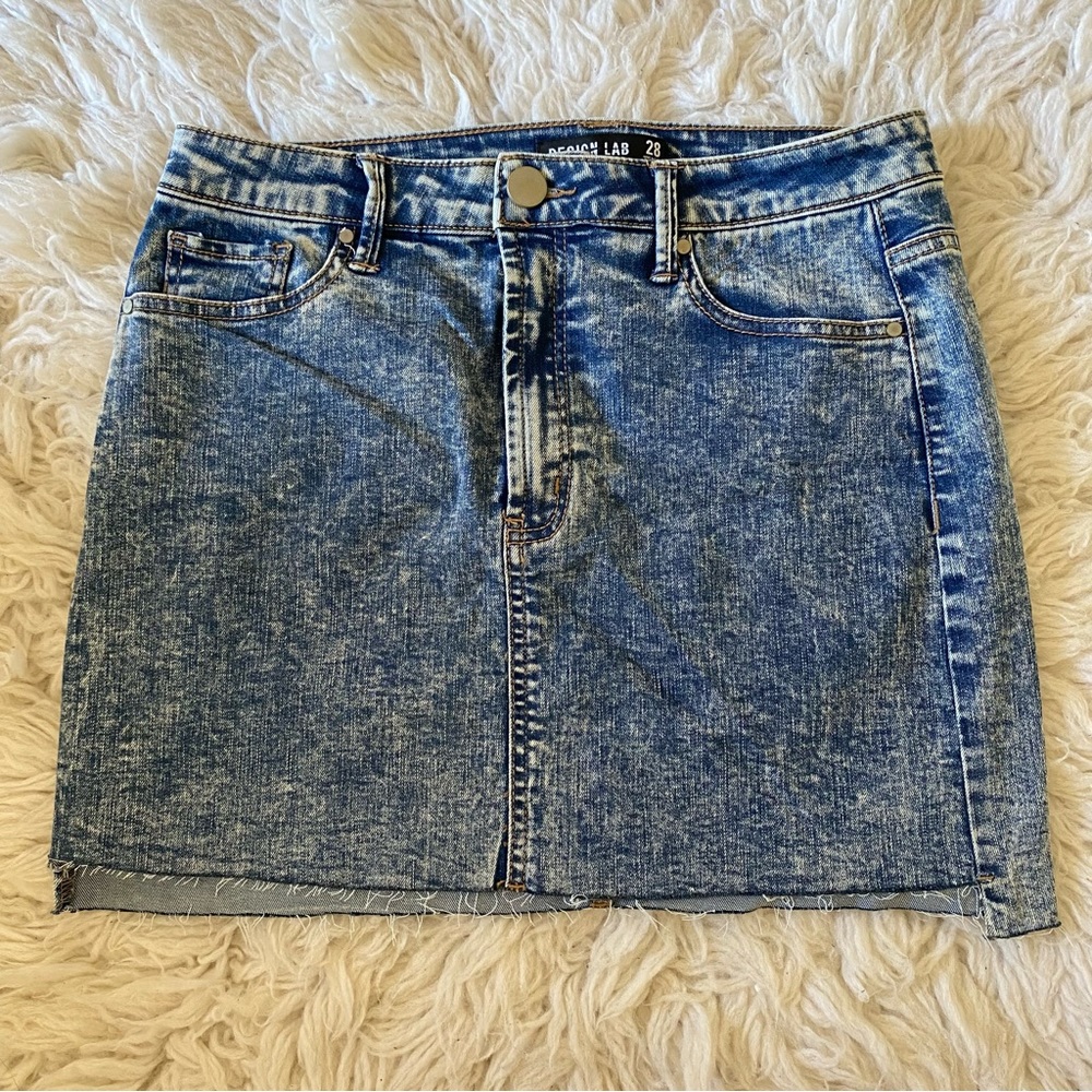 Acid Wash Jean Skirt